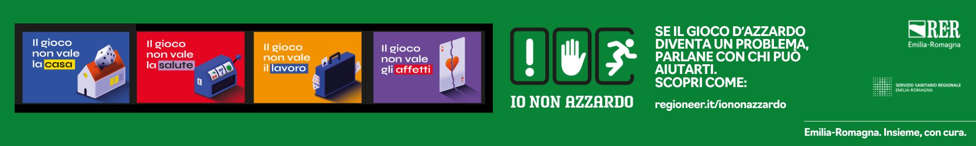 "Io non azzardo". Se il gioco d'azzardo diventa un problema, parlane con chi può aiutarti. Scopri come.